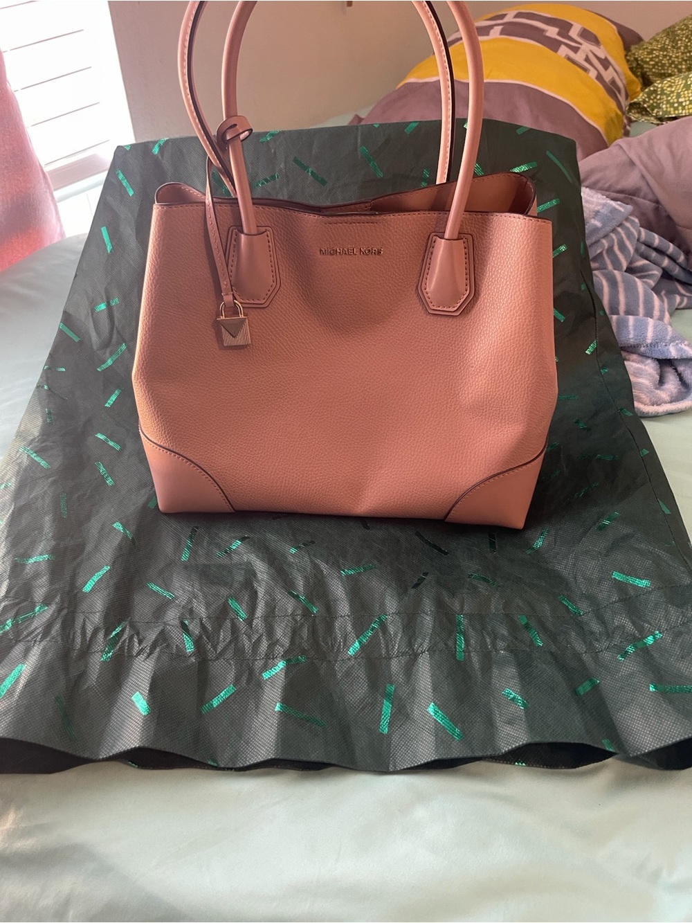 Michael Kors Rose Pink Pebbled Leather Tote